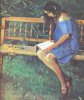  Наташа Нестерова на садовой скамейке (1914 г.)